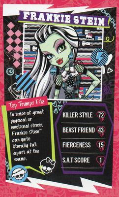2013 Top Trumps Monster High Minis #NNO Frankie Stein Front
