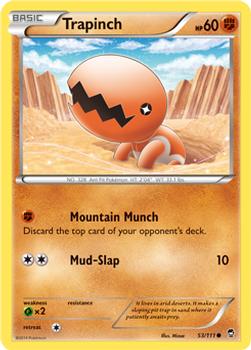 2014 Pokemon XY Furious Fists #53 Trapinch Front