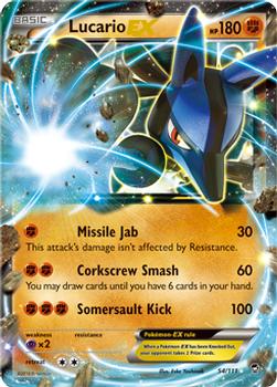 2014 Pokemon XY Furious Fists #54 Lucario EX Front