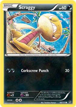 2014 Pokemon XY Furious Fists #66 Scraggy Front
