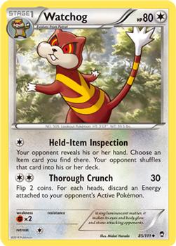 2014 Pokemon XY Furious Fists #85 Watchog Front