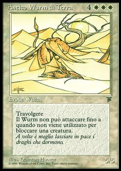 1994 Magic the Gathering Legends Italian #NNO Antico Wurm di Terra Front
