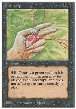 1993 Magic the Gathering Unlimited #NNO Deathgrip Front