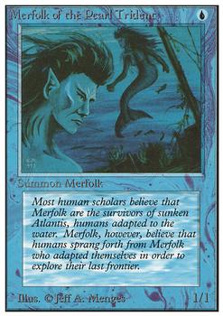 1993 Magic the Gathering Unlimited #NNO Merfolk of the Pearl Trident Front