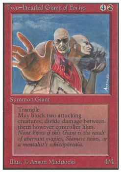1993 Magic the Gathering Unlimited #NNO Two-Headed Giant of Foriys Front