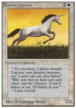 1993 Magic the Gathering Unlimited #NNO Pearled Unicorn Front