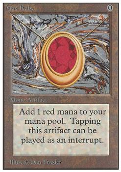 1993 Magic the Gathering Unlimited #NNO Mox Ruby Front
