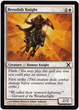 2007 Magic the Gathering 10th Edition #11 Benalish Knight Front