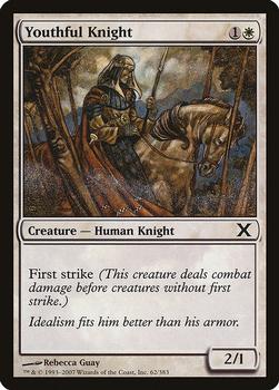 2007 Magic the Gathering 10th Edition #62 Youthful Knight Front