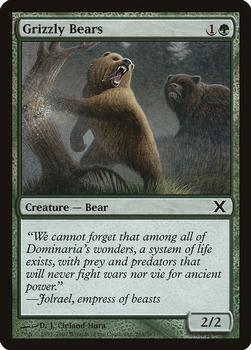 2007 Magic the Gathering 10th Edition #268 Grizzly Bears Front