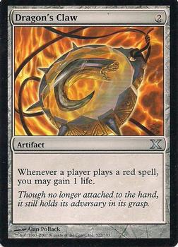 2007 Magic the Gathering 10th Edition #322 Dragon's Claw Front