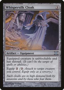 2007 Magic the Gathering 10th Edition #345 Whispersilk Cloak Front