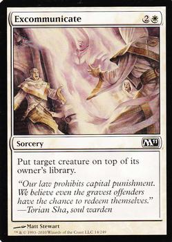 2010 Magic the Gathering 2011 Core Set #14 Excommunicate Front