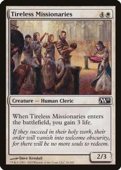 2010 Magic the Gathering 2011 Core Set #36 Tireless Missionaries Front