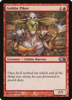 2010 Magic the Gathering 2011 Core Set #142 Goblin Piker Front