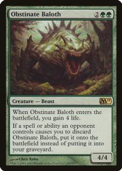 2010 Magic the Gathering 2011 Core Set #188 Obstinate Baloth Front