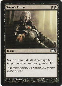 2011 Magic the Gathering 2012 Core Set #110 Sorin's Thirst Front