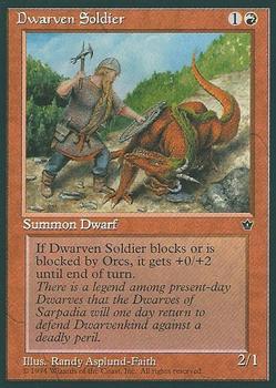 1994 Magic the Gathering Fallen Empires #NNO Dwarven Soldier Front