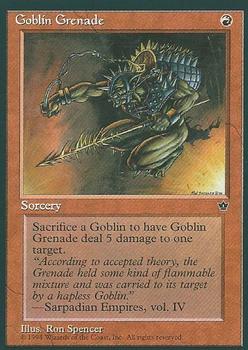 1994 Magic the Gathering Fallen Empires #NNO Goblin Grenade Front