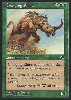 1997 Magic the Gathering Tempest #NNO Charging Rhino Front