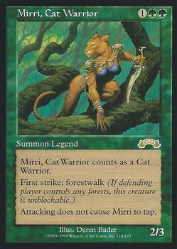 1998 Magic the Gathering Exodus #114 Mirri, Cat Warrior Front