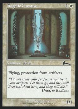 1999 Magic the Gathering Urza's Legacy #1 Angelic Curator Front