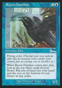 1999 Magic the Gathering Urza's Legacy #39 Raven Familiar Front