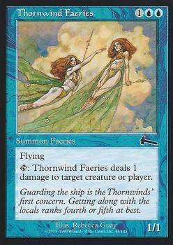 1999 Magic the Gathering Urza's Legacy #44 Thornwind Faeries Front