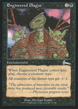 1999 Magic the Gathering Urza's Legacy #51 Engineered Plague Front