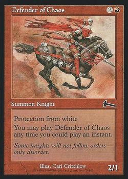 1999 Magic the Gathering Urza's Legacy #75 Defender of Chaos Front