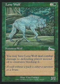 1999 Magic the Gathering Urza's Legacy #105 Lone Wolf Front
