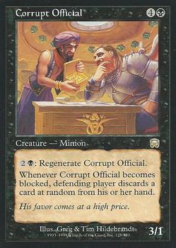 1999 Magic the Gathering Mercadian Masques #128 Corrupt Official Front