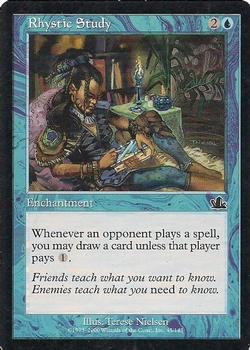 2000 Magic the Gathering Prophecy #45 Rhystic Study Front