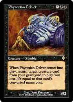 2000 Magic the Gathering Invasion #115 Phyrexian Delver Front