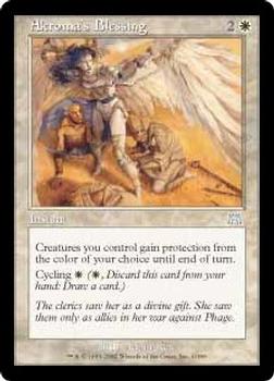 2002 Magic the Gathering Onslaught #1 Akroma's Blessing Front