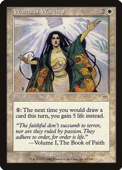 2002 Magic the Gathering Onslaught #61 Words of Worship Front