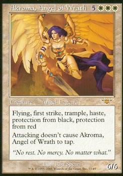 2003 Magic the Gathering Legions #1 Akroma, Angel of Wrath Front