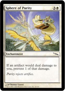 2003 Magic the Gathering Mirrodin #26 Sphere of Purity Front