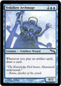 2003 Magic the Gathering Mirrodin #55 Vedalken Archmage Front