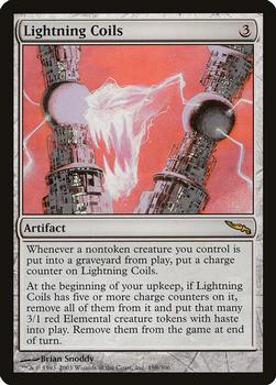 2003 Magic the Gathering Mirrodin #198 Lightning Coils Front