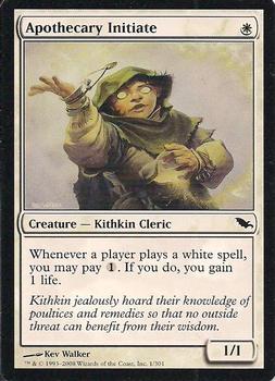 2008 Magic the Gathering Shadowmoor #1 Apothecary Initiate Front