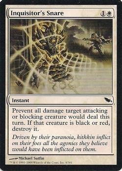 2008 Magic the Gathering Shadowmoor #8 Inquisitor's Snare Front