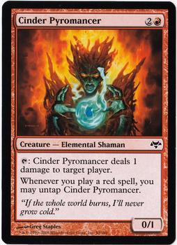 2008 Magic the Gathering Eventide #50 Cinder Pyromancer Front