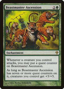 2009 Magic the Gathering Zendikar #159 Beastmaster Ascension Front