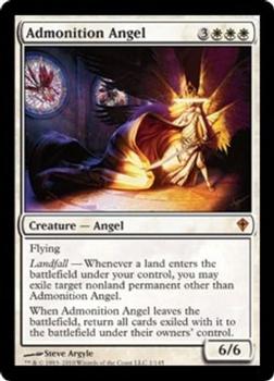 2010 Magic the Gathering Worldwake #1 Admonition Angel Front