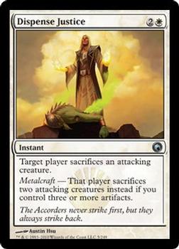 2010 Magic the Gathering Scars of Mirrodin #5 Dispense Justice Front