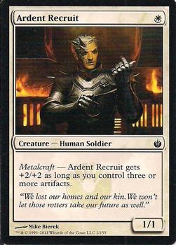 2011 Magic the Gathering Mirrodin Besieged #2 Ardent Recruit Front
