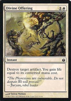 2011 Magic the Gathering Mirrodin Besieged #5 Divine Offering Front
