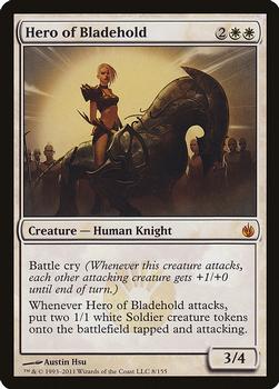 2011 Magic the Gathering Mirrodin Besieged #8 Hero of Bladehold Front
