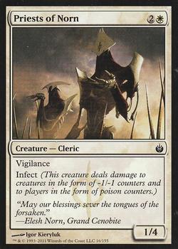 2011 Magic the Gathering Mirrodin Besieged #16 Priests of Norn Front